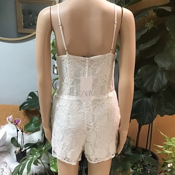 ZARA Lace Ramper Ecru Summer Jumpsuit New - Picture 5 of 11